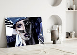 Abstract Woman Portrait Glass Wall Art