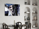 Abstract Woman Portrait Glass Wall Art