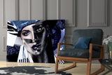 Abstract Woman Portrait Glass Wall Art