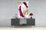 Burgundy Leaves Glass Wall Art