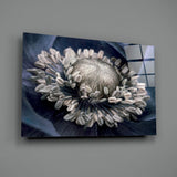 Gray Flower Glass Wall Art