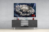 Gray Flower Glass Wall Art