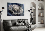 Gray Flower Glass Wall Art