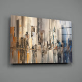 Abstract City Glass Wall Art