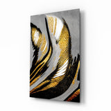 Golden Wings Glass Wall Art