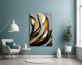 Golden Wings Glass Wall Art