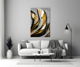 Golden Wings Glass Wall Art