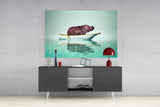 Hippo Glass Wall Art