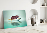 Hippo Glass Wall Art