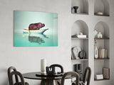 Hippo Glass Wall Art