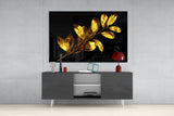 Yellow Leaves Glass Wall Art