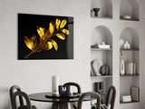 Yellow Leaves Glass Wall Art