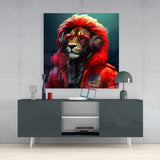 Hippie Lion Glass Wall Art  || Designers Collection