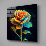 Yellow Rose Glass Wall Art