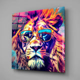 Cool Lion Glass Wall Art