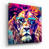 Cool Lion Glass Wall Art