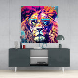 Cool Lion Glass Wall Art