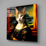 Monalisa Cat Glass Wall Art