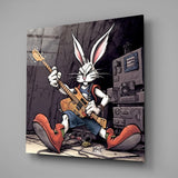 Rocker Rabbit Glass Wall Art