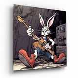 Arte della parete di vetro Rocker Rabbit