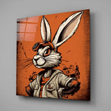 Cool Rabbit Glass Wall Art