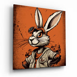 Cool Rabbit Glass Wall Art