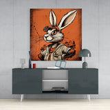 Cool Rabbit Glass Wall Art