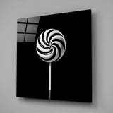 Monochrome Lolipop Glass Wall Art