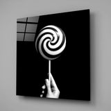 Monochrome Lolipop Glass Wall Art