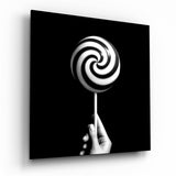 Monochrome Lolipop Glass Wall Art