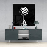 Monochrome Lolipop Glass Wall Art