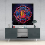 Bitcoin Glass Wall Art