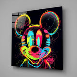 Neon Mickey Glass Wall Art|| Designer's Collection