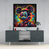 Neon Mickey Glass Wall Art|| Designer's Collection