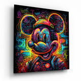 Neon Mickey Glass Wall Art|| Designer's Collection