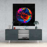 Neon Earth Glass Wall Art|| Designer's Collection