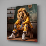 Lion Vogue Glass Wall Art|| Designer's Collection