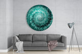 Emerald Helix Glass Wall Art