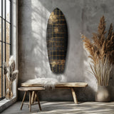 Golden Surf Reflection Glass Wall Art