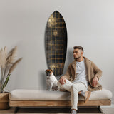 Golden Surf Reflection Glass Wall Art