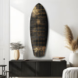 Golden Surf Reflection Glass Wall Art