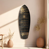 Golden Surf Reflection Glass Wall Art