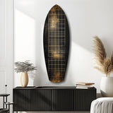 Golden Surf Reflection Glass Wall Art