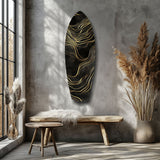 Golden Waves Glass Wall Art