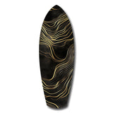 Golden Waves Glass Wall Art