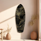 Golden Waves Glass Wall Art