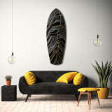 Golden Waves Glass Wall Art