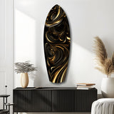 Golden Swirls Glass Wall Art