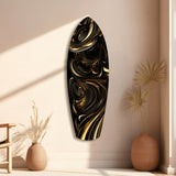 Golden Swirls Glass Wall Art