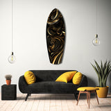 Golden Swirls Glass Wall Art